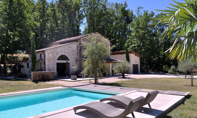 Barjac Other | Charming stone house, 4 bedrooms, private pool without vis-à-vis