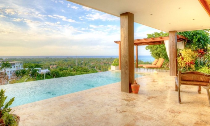 Las Terrenas Villa | Cliffside Villa with Infinity Pool Amazing Panoramic Views and close to Beaches.