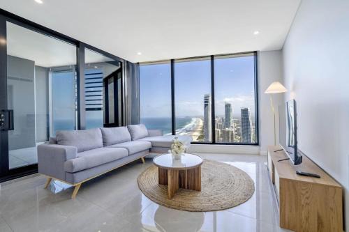 Surfers Paradise Apartment | Coast & Sky - Lv 49 Private Beachfront Luxury Suite in Ocean by Meriton
