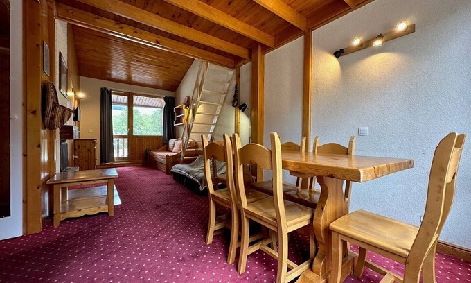 Plagne Villages Apartment | Comfortable apartment with mezzanine, terrace and ski locker at the foot of the slopes