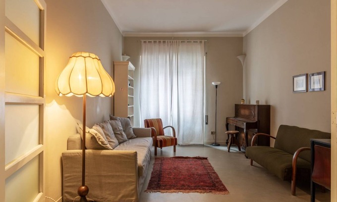 Quartiere XV Della Vittoria Apartment | Comfortable apartment located on the mezzanine floor of a renovated period building, with four floors in total. There is a flight of stairs at the entranceIt accommodates 4 people in 100 m2 of spaceIt is a 17-minute walk from the MM Lepanto metro stop, t