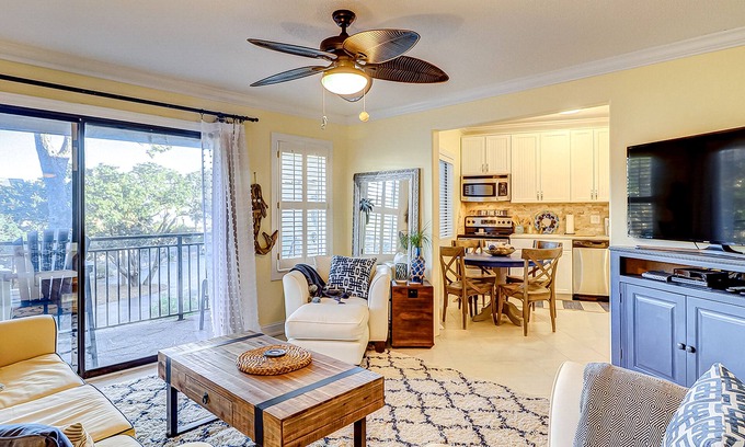 Hilton Head Island Condo | Condo Steps from Ocean with WiFi, Partial Beach Views, Heated Pool/Grills