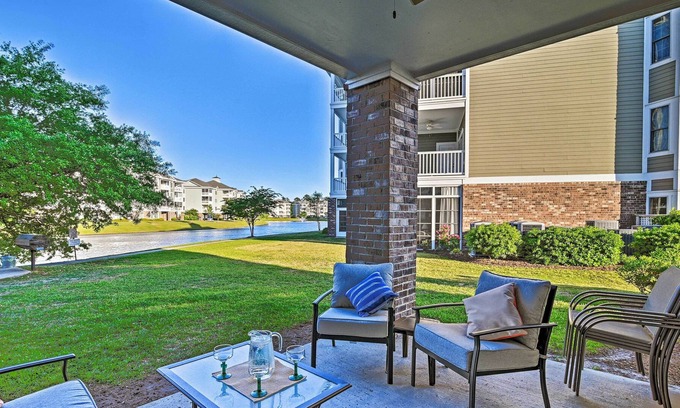 Central Myrtle Beach Condo | Condo w/ Patio & Pool Access ~ 2 Miles to Beaches