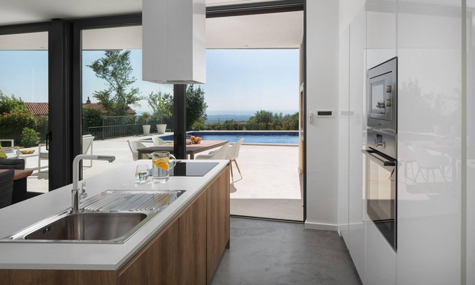 Brnobici Villa | Contemporary villa Mariva, heated pool, beautiful sea view,peaceful location