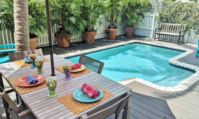Key West Historic District Cottage | CORAZON: Old Town MONTHLY - Private Pool - LARGE 2BD/2.5BA - RealKeyWest