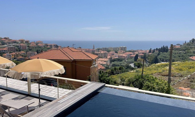 San Lorenzo al Mare Apartment | Cosy apartment for 4 guests with pool, A/C, WIFI, TV and patio