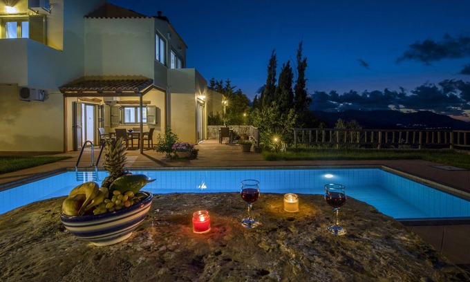 Milia Villa | Country House 'Malathiros 1 with Private Pool' with Sea View, Wi-Fi and Air Conditioning