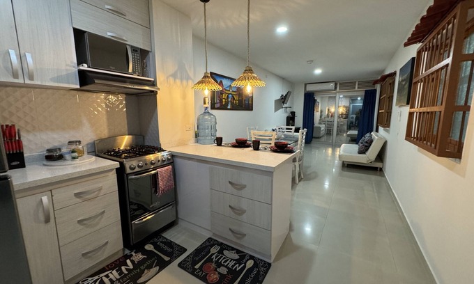 Cali Apartment | Cozy 2 Bedroom Apt Near Medical Center Supermarket Wifi Pool and AC