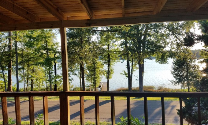 Hawkins House | Cozy Lakefront Family Friendly Home With Large Covered Porch And Private Dock.
