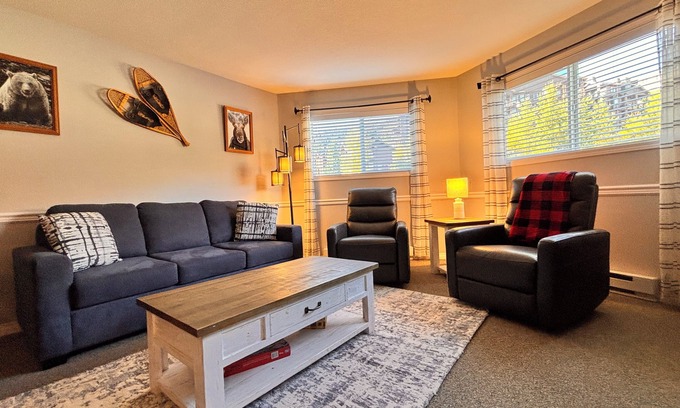 Big White Ski Resort Condo | Cozy, Luxury Ski-In/Ski-Out Main Floor Condo in walking distance to Village