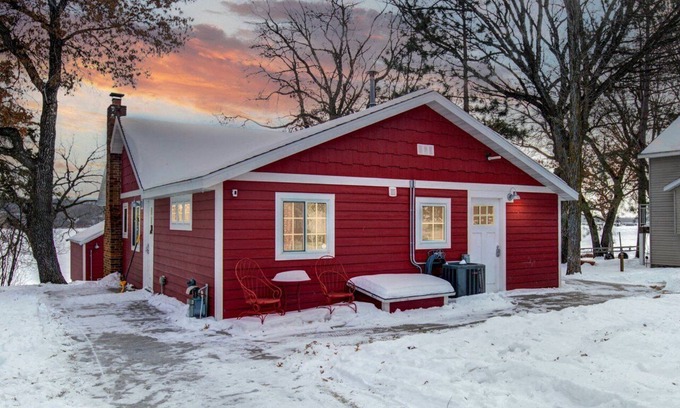 Clear Lake House | Cozy red cabin on Briggs Lake Chain w/boat house