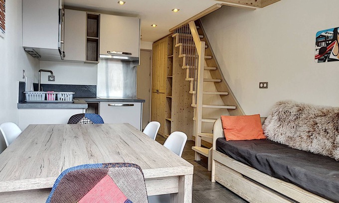 Val-d'Isere Apartment | Cozy Studio & Mezzanine in Val d'Isère, Close to Center, 10 Min to Slopes