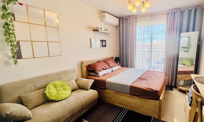 Lapu-Lapu Condo | Cozy Studio with Balcony in Cebu Near Mactan Airport Pool Parking wiFi & More