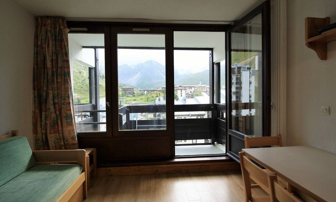 Le Lavachet Apartment | Cozy Studios in Tignes with Mountain Views, Balcony, Near Ski Lifts and Shops