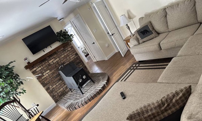 Schroon Lake Hotel | Cozy two bedroom suite with 2 queen beds and a twin.