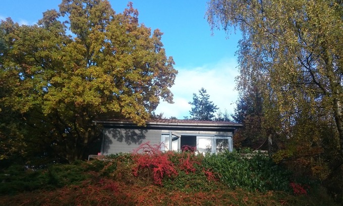 Hatzfeld House | Cozy wooden house with a fireplace and great views, fenced garden