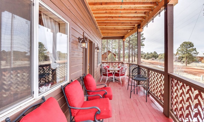 Zane Grey Cabin | Deck + Grill: Serene Nature Escape in Overgaard
