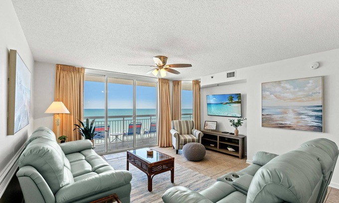 Crescent Beach Condo | Delightful 10th Floor Unit, Oceanfront Lazy River | Crescent Shores - N 1004