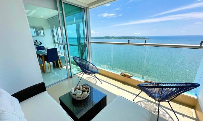 Bocagrande Apartment | Deluxe 1BR Ocean View, a/c pool - Palmetto Sunset