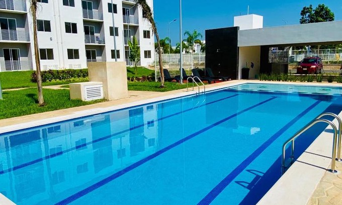 Cancun Apartment | Departamento nuevo, 3 habitaciones, justo en frente de alberca