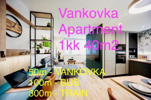 Brno-stred Apartment | DH Vankovka Design 1kk Apartment - 1 min Vankovka, BUS, Train - Netflix, SmartTV, Free Nespresso, Free Parking