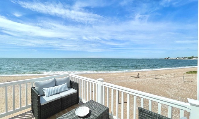 Morgan Point House | Direct Beachfront Modern Cottage on Private Beach