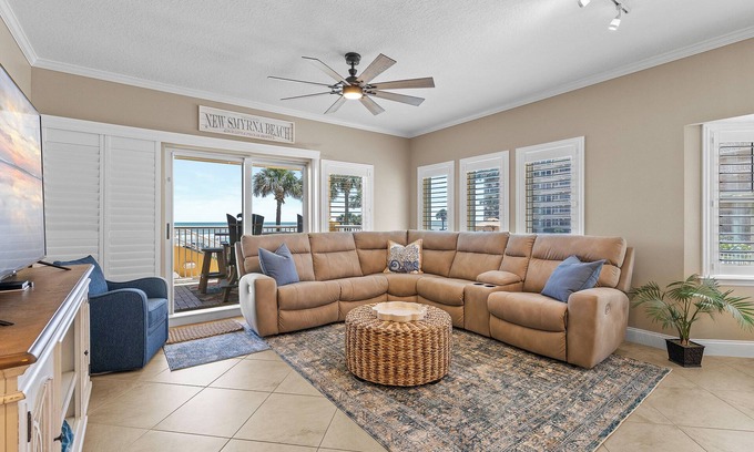 New Smyrna Beach Condo | 🏖️Direct Ocean Views-Private Stairs to Beach + Pool-Atlantic Villas 101🏖️