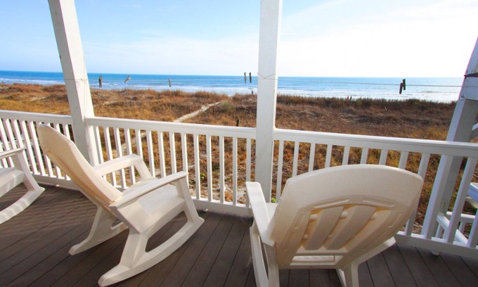 Cherry Grove Beach Apartment | Dog-friendly oceanfront comfy apartment steps from the sand-beautiful oceanfront balcony