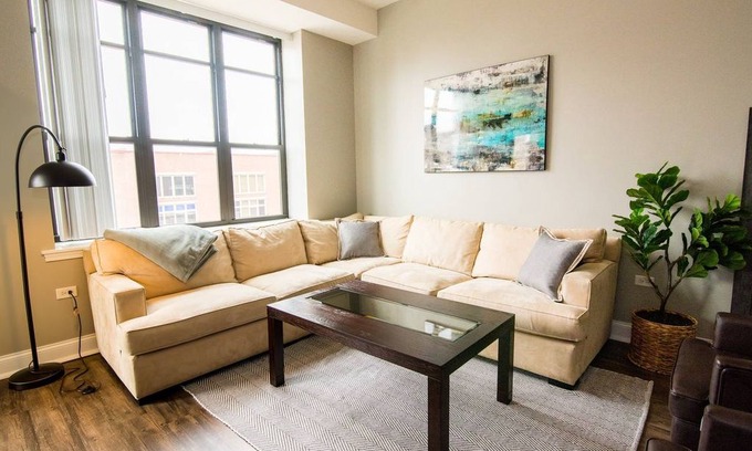 Prairie District Apartment | Domio | McCormick Place | Spacious 3BR + Pool and Fitness Center