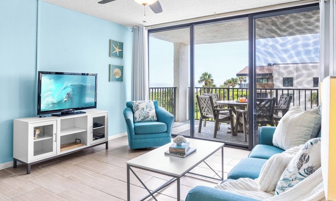 Port Canaveral Condo | Double Balcony Corner Unit Cape Winds 309 with Ocean Views!