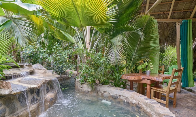 Las Galeras Cabin | Double/family palm-green cabin #4, at Chalet Tropical bio-hotel