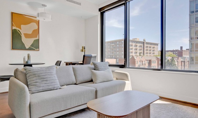 Columbia Heights Apartment | Elegant 14th St 1BR w/Gym, W/D & Lounge, walk to Metro, by Blueground