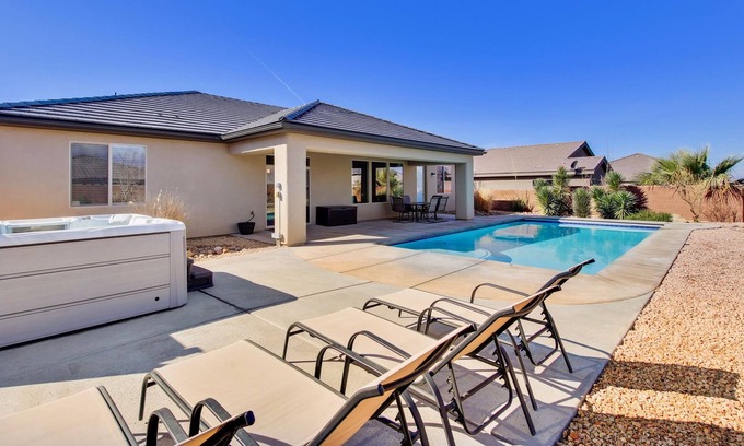 Hurricane House | Elegant Oasis Home in Hurricane with Private Pool & Hot Tub 30 day rental