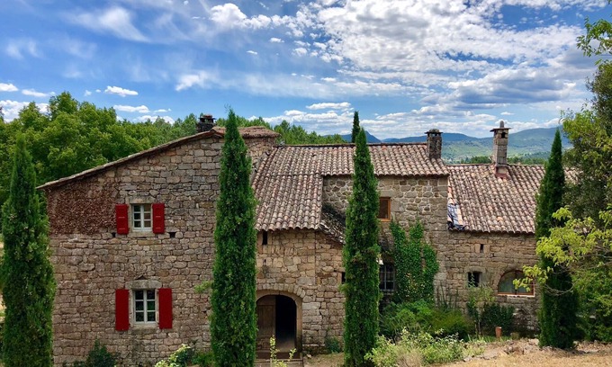 Payzac House | Entire Priory, sleeps 12, private pool in the heart of bucolic Ardèche