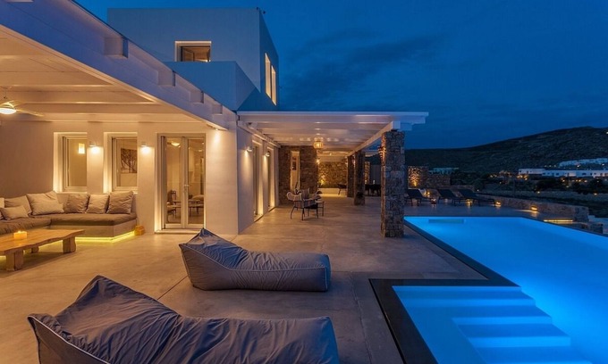 Elia Villa | Exclusive 7 Bedroom Villa with Private Pool, Jacuzzi, Gym, Stunning Sea Views 300 m to Elia Beach