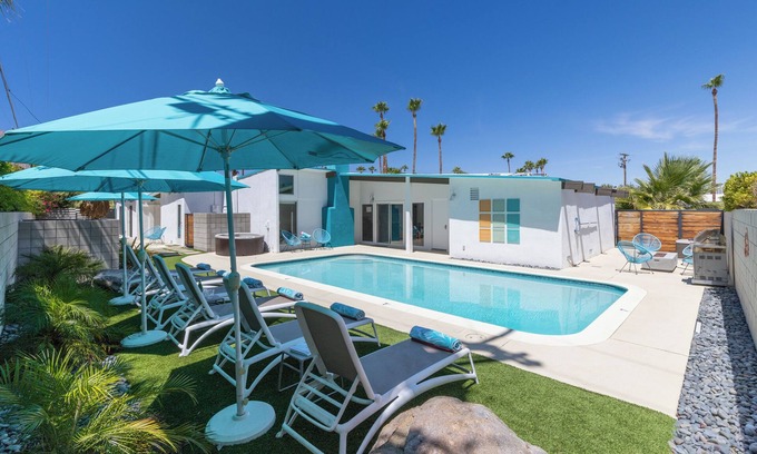 Racquet Club Estates House | Exotic Tropics - Mid-Century Oasis w/Pool & Casita