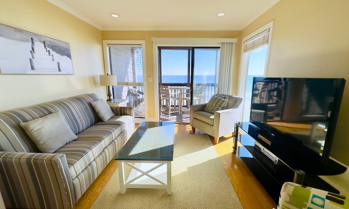Ocean Drive Condo | Experience Tilghman Beach and Racquet Club Unit 301! Oceanfront, Pools, Tennis, Close to Main Street!