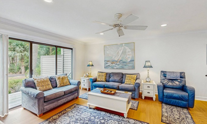 Shipyard Plantation Condo | Family-Friendly Townhome with Shared Pool, Golf Course Views, and Beach Access