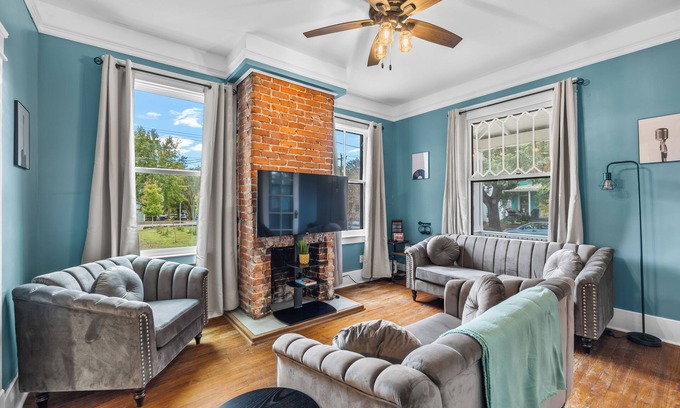 Wilmington Historic District House | Family Getaway Downtown Retreat - Pets Okay King Bed - Fire Pit - FREE Parking!