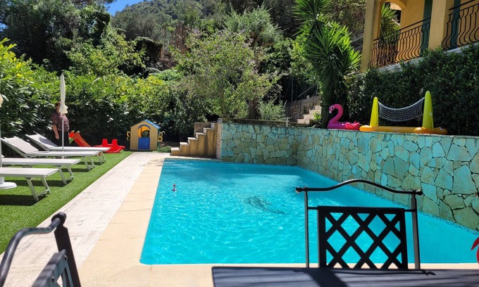 La Turbie Apartment | Family Villa Apt with Pool & Kids’ Garden