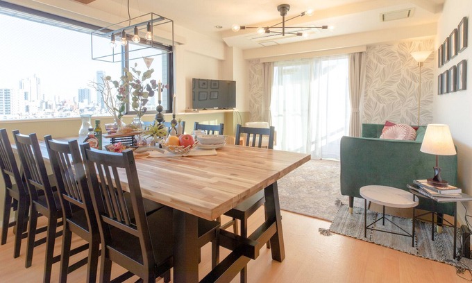 Nakano Apartment | Feel rich / Room 801 / Spacious 3LDK, 12 people / 5 minutes from the station / In front of the family restaurant / 5 minutes at the convenience store / Wi-Fi available