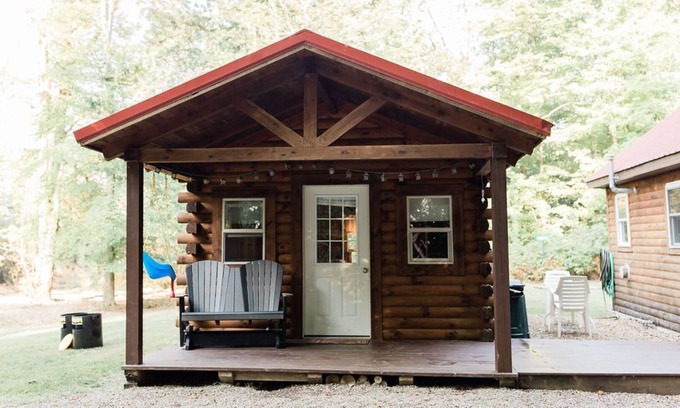 Apple Creek Cabin | Fire Pit Private Cabins Retreat In The Woods!