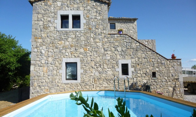 Labeaume House | Fully air-conditioned stone villa with panoramic views and private pool.