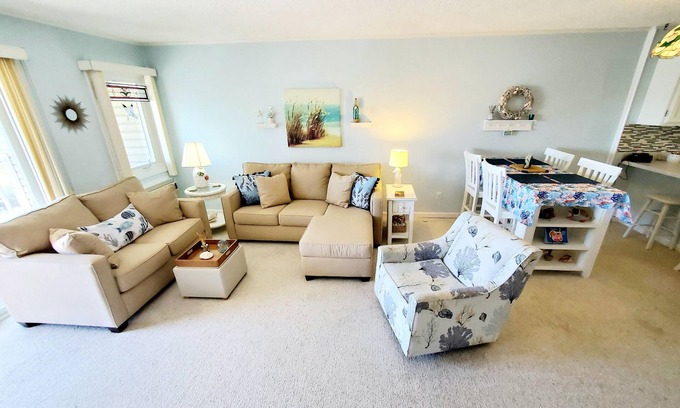 North Ocean City Condo | Fun, welcoming 2 bedroom condo with free WiFi, outdoor pool, and direct canal and bay view located midtown!