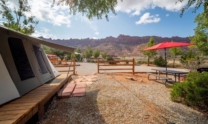 Moab South Valley Other | FunStays Glamping Setup Tent in RV Park #1 OK-T1