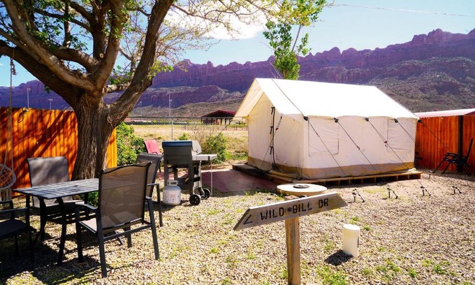 Moab South Valley Other | FunStays Glamping Setup Tent in RV Park #6 OK-T6