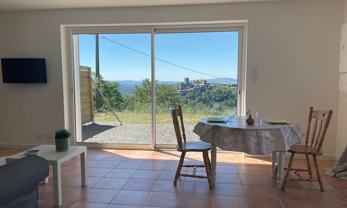 Largentiere House | Gîte Les Mimosas - 2 to 4 people - breathtaking view