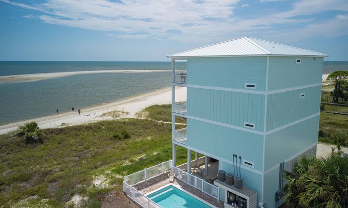 Indian Pass House | Grand new construction, gulf front, private pool, elevator, pet friendly!