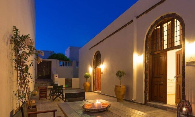 Pyrgos Villa | Grandiose Santorini Residence | 2 Bedrooms | Villa Erza | Spacious Terrace with.