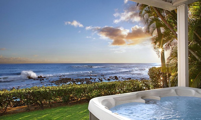 Poipu House | Hale Nalu - Premier Beachfront 3br Home Steps Away from Baby Beach with Spa!